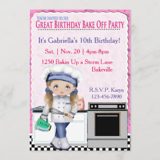 Invitation Filles Anniversaire Bake Off Fête