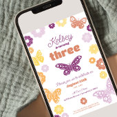 Invitation Filles Anniversaire Fête Rétro Papillon Anniversai