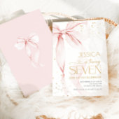 Invitation Filles au nœud rose 7e anniversaire
