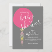 Invitation Filles Baby shower Tassel Boho Balloon (Devant)