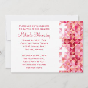 Invitation Filles Baptême Dédication Bébé Première Communion 