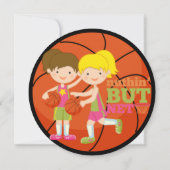 Invitation Filles Basketball Custom Birthday Circle Invitatio (Dos)
