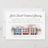 Invitation Fille's Beach Week-end Getaway Anniversaire Bachel (Devant)