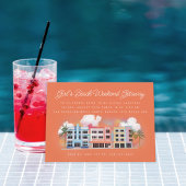 Invitation Fille's Beach Week-end Getaway Anniversaire Bachel