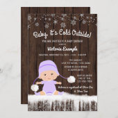 Invitation Filles Bébé son froid à l'extérieur du Baby shower (Devant / Derrière)