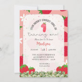 Invitation Filles Berry 1er anniversaire Fête des fraises (Devant)