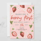 Invitation Filles Berry Premier été Enfants Premier anniversa (Devant)