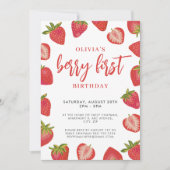 Invitation Filles Berry Première fête d'anniversaire de frais (Devant)