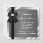 Invitation Filles Black and White Graduation Party (Dos)