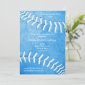 Invitation filles bleu softball anniversaire ou fête d'équipe (Debout devant)