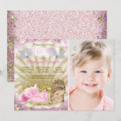 Invitation Filles Blonde Sirène fête d'anniversaire (Devant / Derrière)