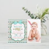 Invitation Filles Boho Tribal 1er anniversaire (Debout devant)