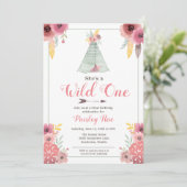 Invitation Filles Boho Wild One Premier anniversaire (Debout devant)