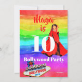 Invitation Filles Bollywood Colorful Fun 10e anniversaire (Devant)