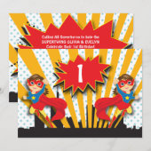 Invitation Filles Brown de cheveux de l'anniversaire | de (Devant / Derrière)