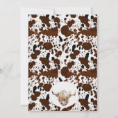 Invitation Filles Brown Highland Cow Imprimer 16e anniversair (Dos)