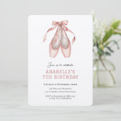 Invitation Filles chaussures de ballet 7e anniversaire (Debout devant)