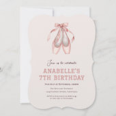 Invitation Filles chaussures de ballet Tout âge - 7e annivers (Devant)