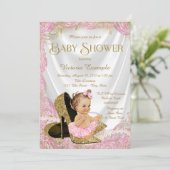 Invitation Filles Chaussures haut talon Baby shower perles (Debout devant)