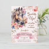 Invitation Filles Cheval 10e anniversaire Cowgirl Saddle Up! (Debout devant)