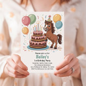 Invitation Filles Cheval 1er Anniversaire