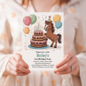 Invitation Filles Cheval 2ème Fête d'Anniversaire