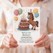 Invitation Filles Cheval 4e fête d'anniversaire