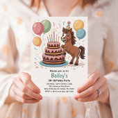 Invitation Filles Cheval 5e fête d'anniversaire