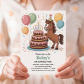 Invitation Filles Cheval 6e fête d'anniversaire