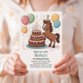 Invitation Filles Cheval 7e fête d'anniversaire