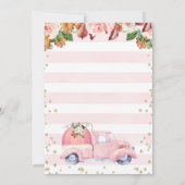 Invitation Filles Citrouille rose Camion 1er Anniversaire Inv (Dos)