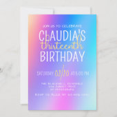 Invitation Filles colorées modernes Anniversaire (Devant)