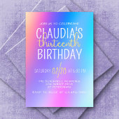 Invitation Filles colorées modernes Anniversaire