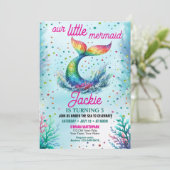 Invitation Filles colorées Notre Petite Sirène Anniversaire (Debout devant)
