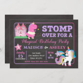 Invitation Filles communes d'invitation d'anniversaire de (Devant / Derrière)