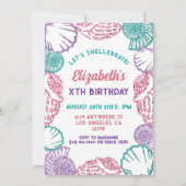 Invitation Filles Coquillages Anniversaire (Devant)