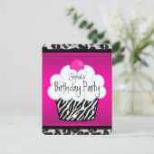 Invitation Filles Cupcake fête d'anniversaire (Debout devant)