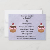 Invitation Filles Cupcake fête d'anniversaire (Dos)