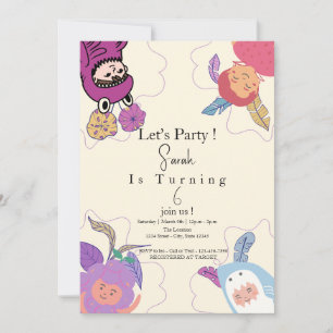 Invitation Filles Customisées de petite mignonne anniversaire