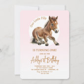 Invitation Filles d'anniversaire de cheval 1ère (Devant)
