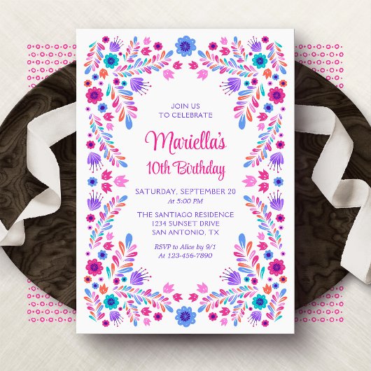 Invitation Filles d'anniversaire de Fiesta