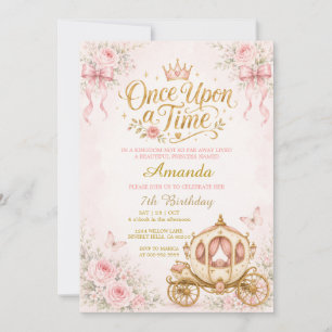 Invitation Filles d'anniversaire du Carrosse de la Princesse