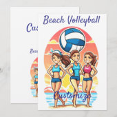 Invitation Filles de beach volley Thunder_Cove (Devant / Derrière)