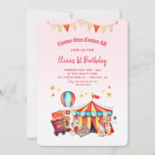 Invitation Filles de Carnaval du Cirque 1er Anniversaire (Devant)