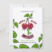 Invitation Filles de cerises jumelles (Devant)