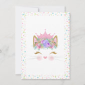 Invitation Filles de confettis de chat Kitty pour fête d'anni (Dos)