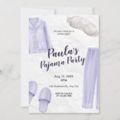 Invitation Filles de couleur violet clair, Pyjama Party entre (Devant)