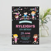 Invitation Filles de danse de saut de fête d'anniversaire de (Debout devant)