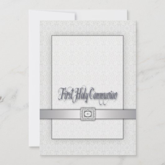 Invitation Filles de dentelle blanche Première communion (Devant)