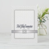 Invitation Filles de dentelle blanche Première communion (Debout devant)